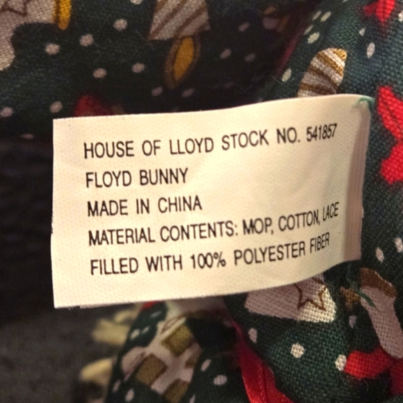 HOUSE OF LLOYD Christmas Around The World “ Floyd” Bunny 1994 With Hat & Gifts - Picture 7 of 8